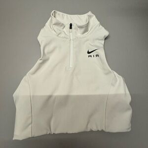 nike cropped white crew zip